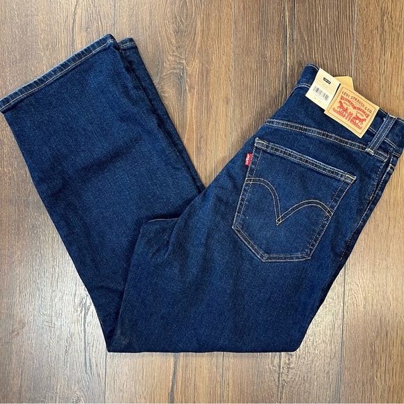 🆕 Levi’s Ribcage Straight Ankle Jeans Winter Breakdown Dark Wash SZ 30/10 - Picture 1 of 8